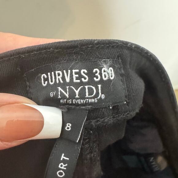 NYDJ Curves 360 Jeans Women's 8 Short Black Denim High Rise Straight Casual - Picture 10 of 13